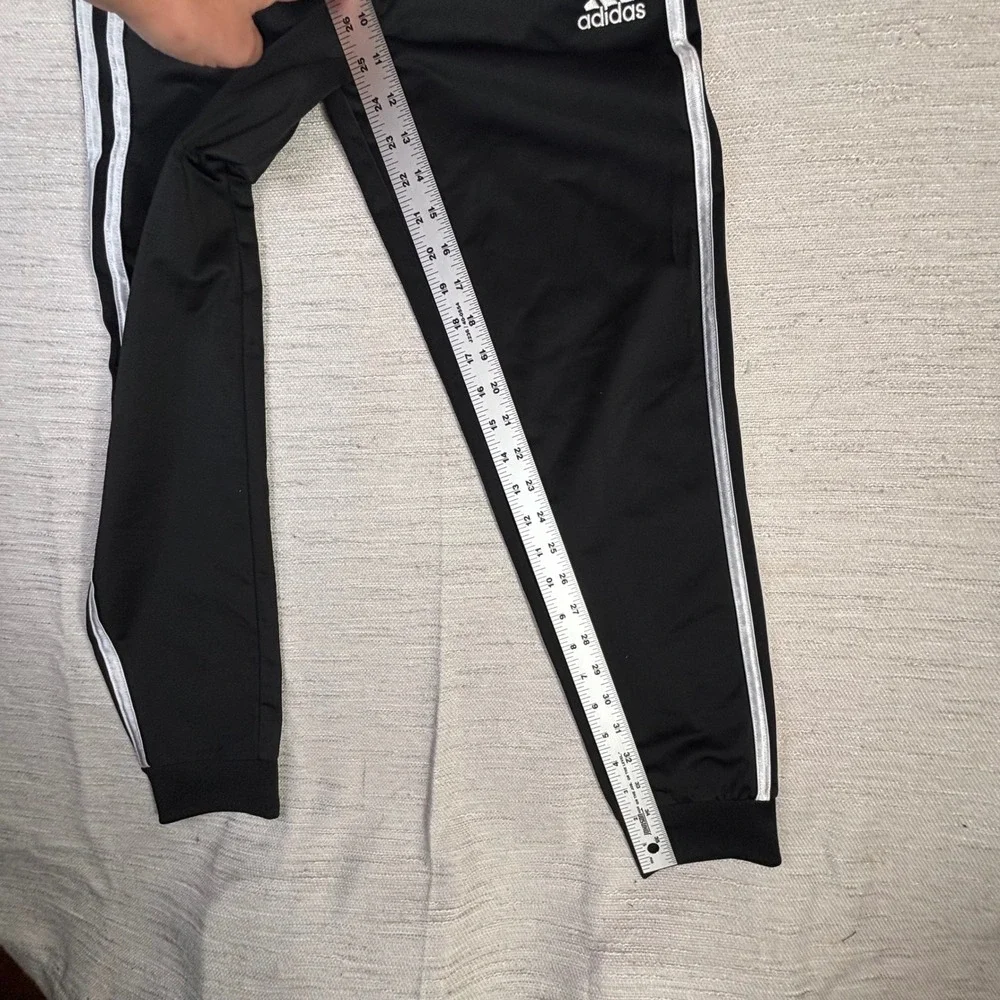 Adidas Boys Track Pants Black White Stripes Joggers Size M 10/12 Activewear